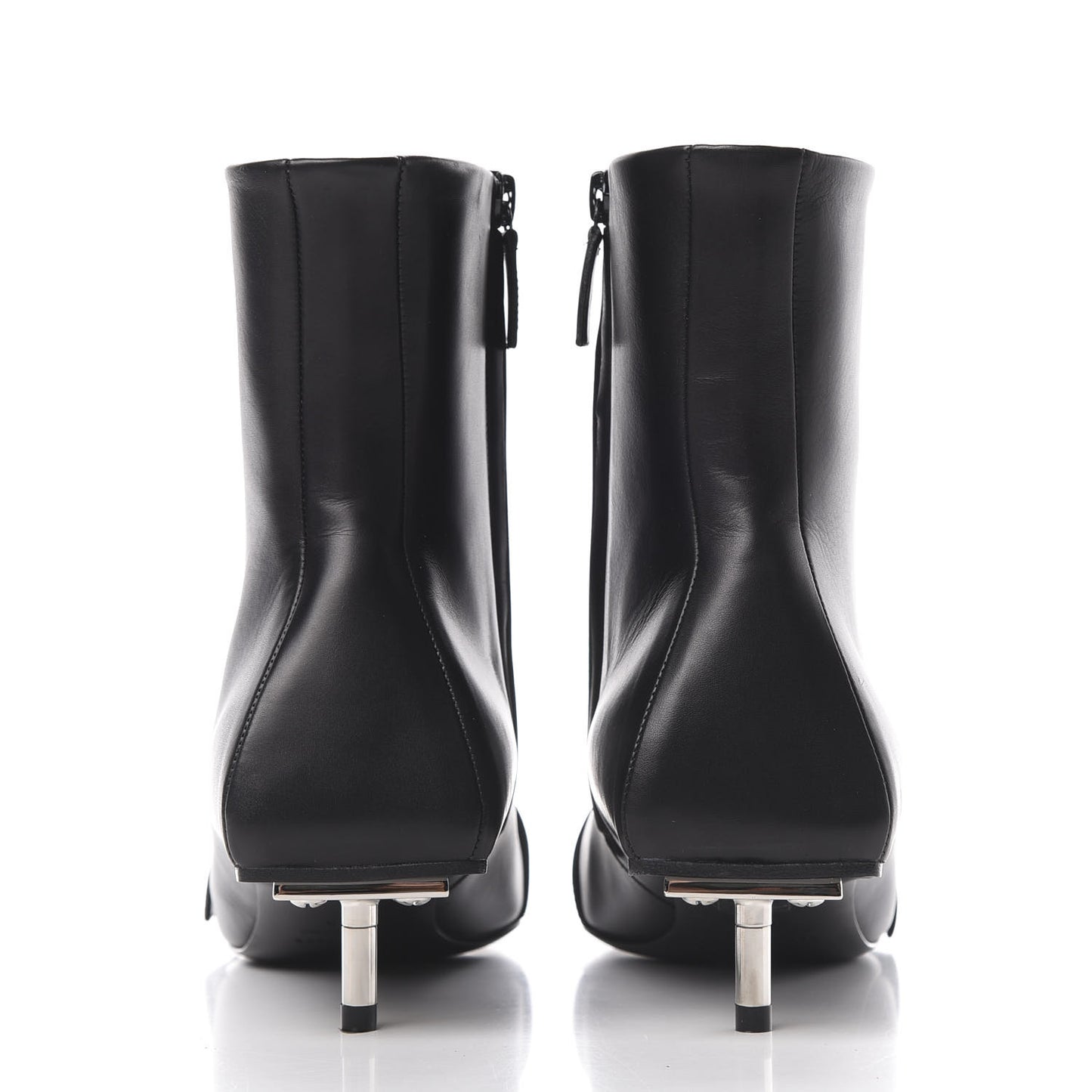 Shiny Calfskin 40mm Belt Booties 38.5 Black