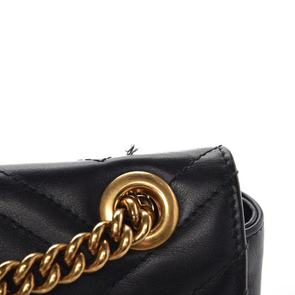 Gucci Calfskin Matelasse Mini GG Marmont Shoulder Bag Black 9 of 10