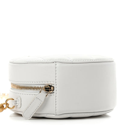 Chanel Calfskin Quilted About Pearls Round Clutch With Chain White 3 of 4