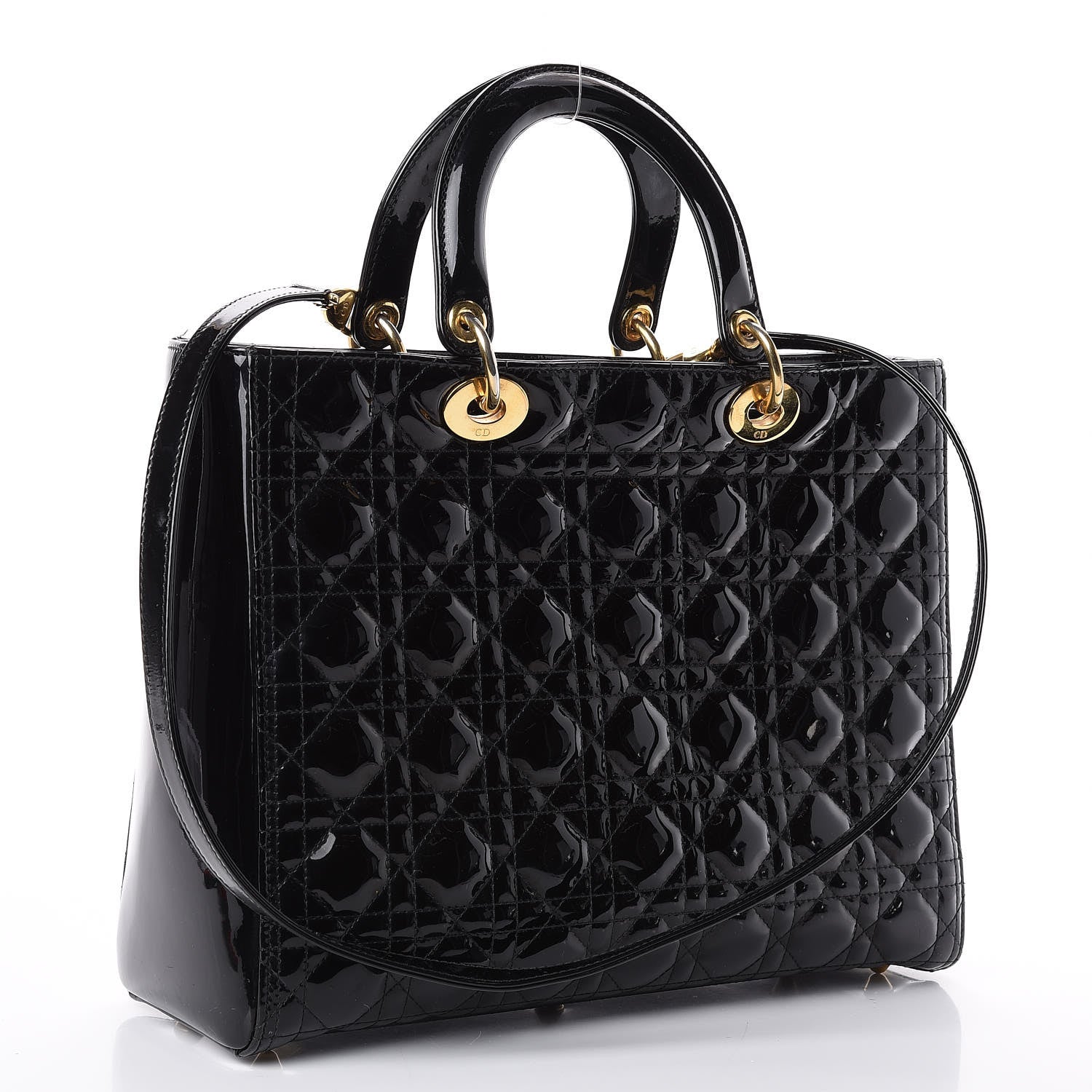 Christian Dior Patent Cannage Large Lady Dior Black 2 of 10