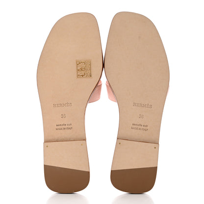 Hermes Epsom Oran Sandals 36 Rose Aube 5 of 9