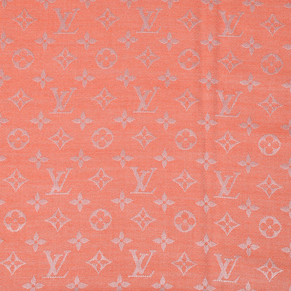 Louis Vuitton Wool Silk Monogram Denim Shawl Piment 1 of 5