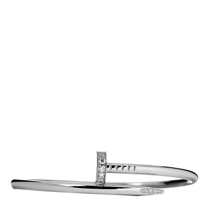 Cartier 18K White Gold Diamond Juste Un Clou Bracelet 17 1 of 4