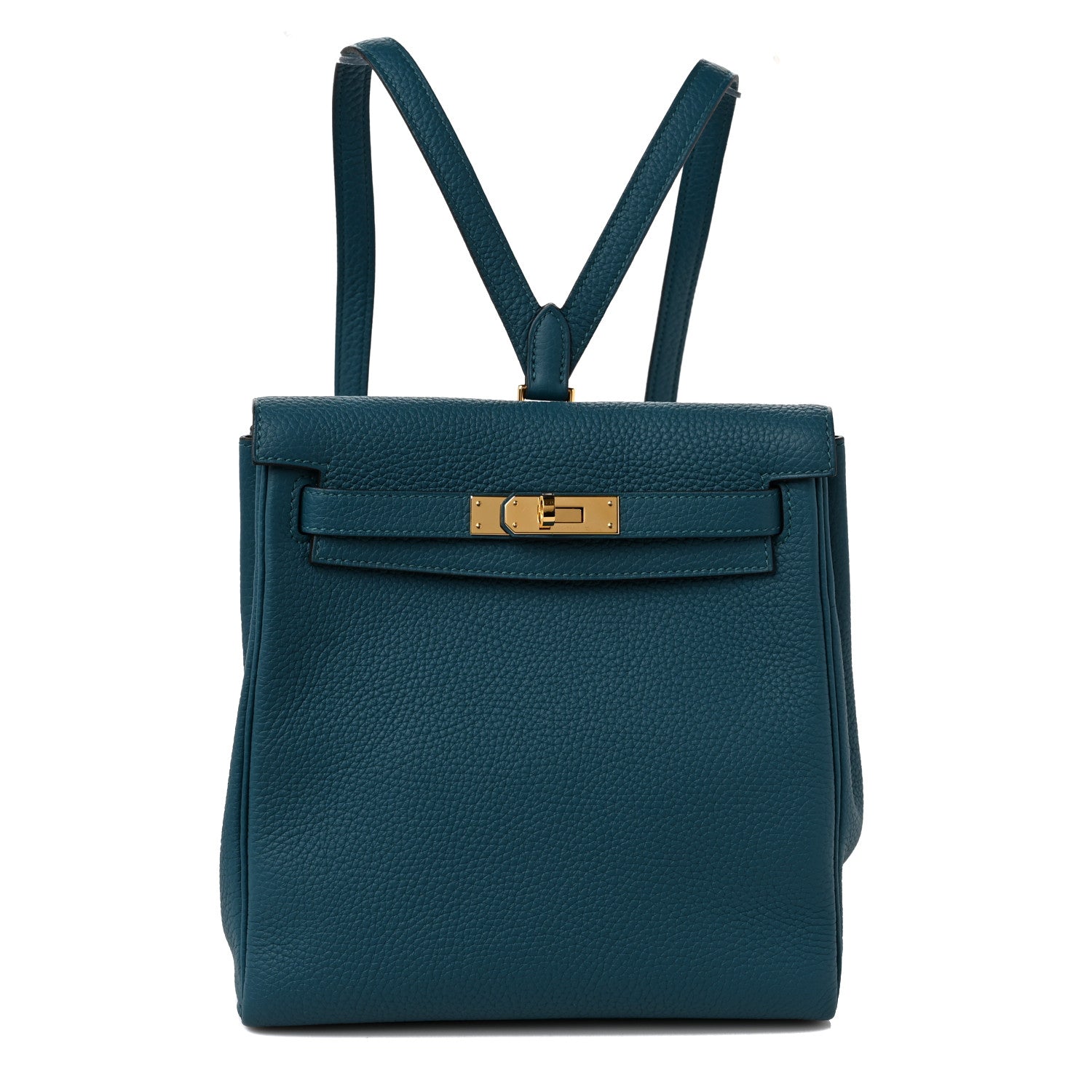 Hermes Taurillon Clemence Kelly Ado Backpack Vert Bosphore 1 of 8