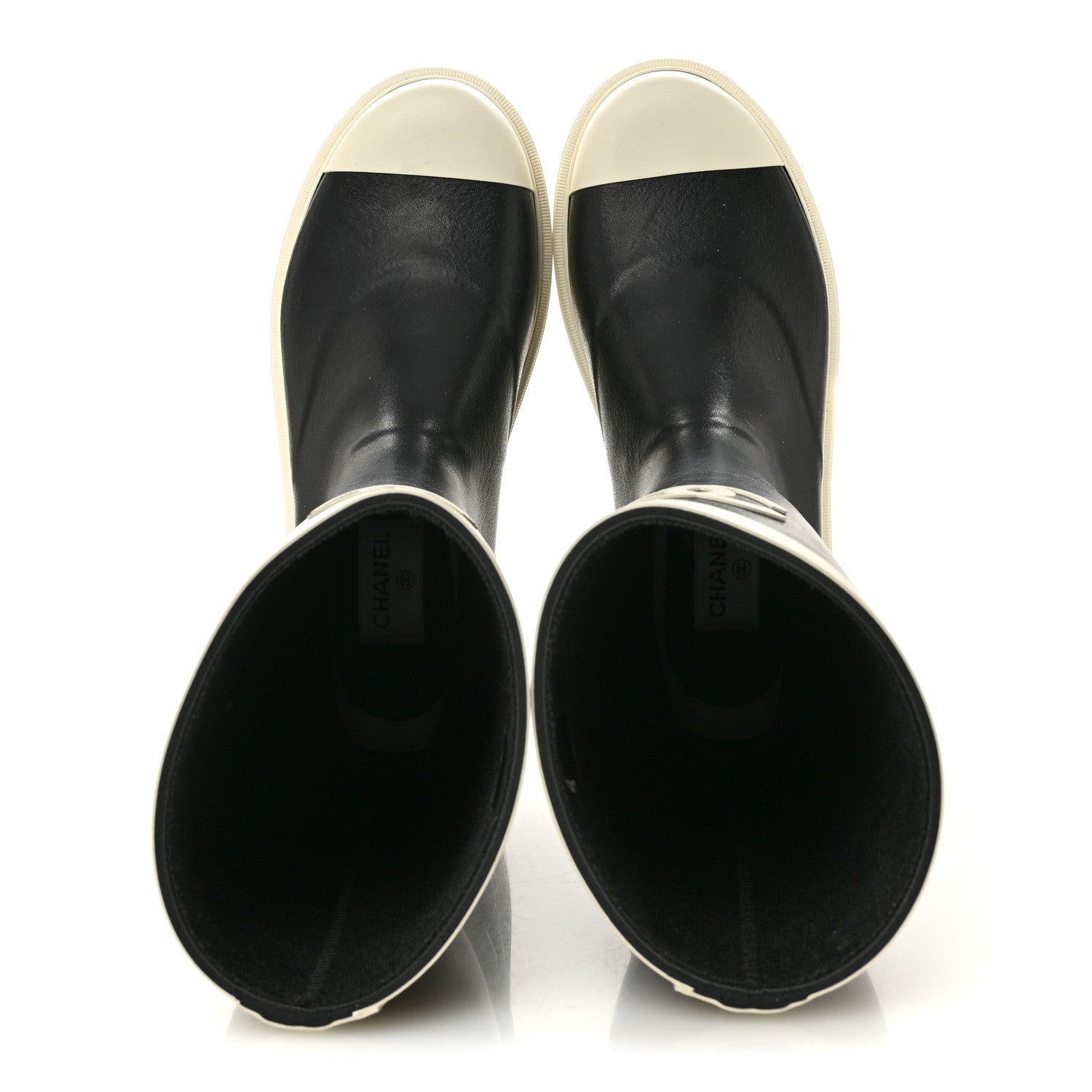 Chanel Caoutchouk CC High Boots 40 Black White 2 of 12