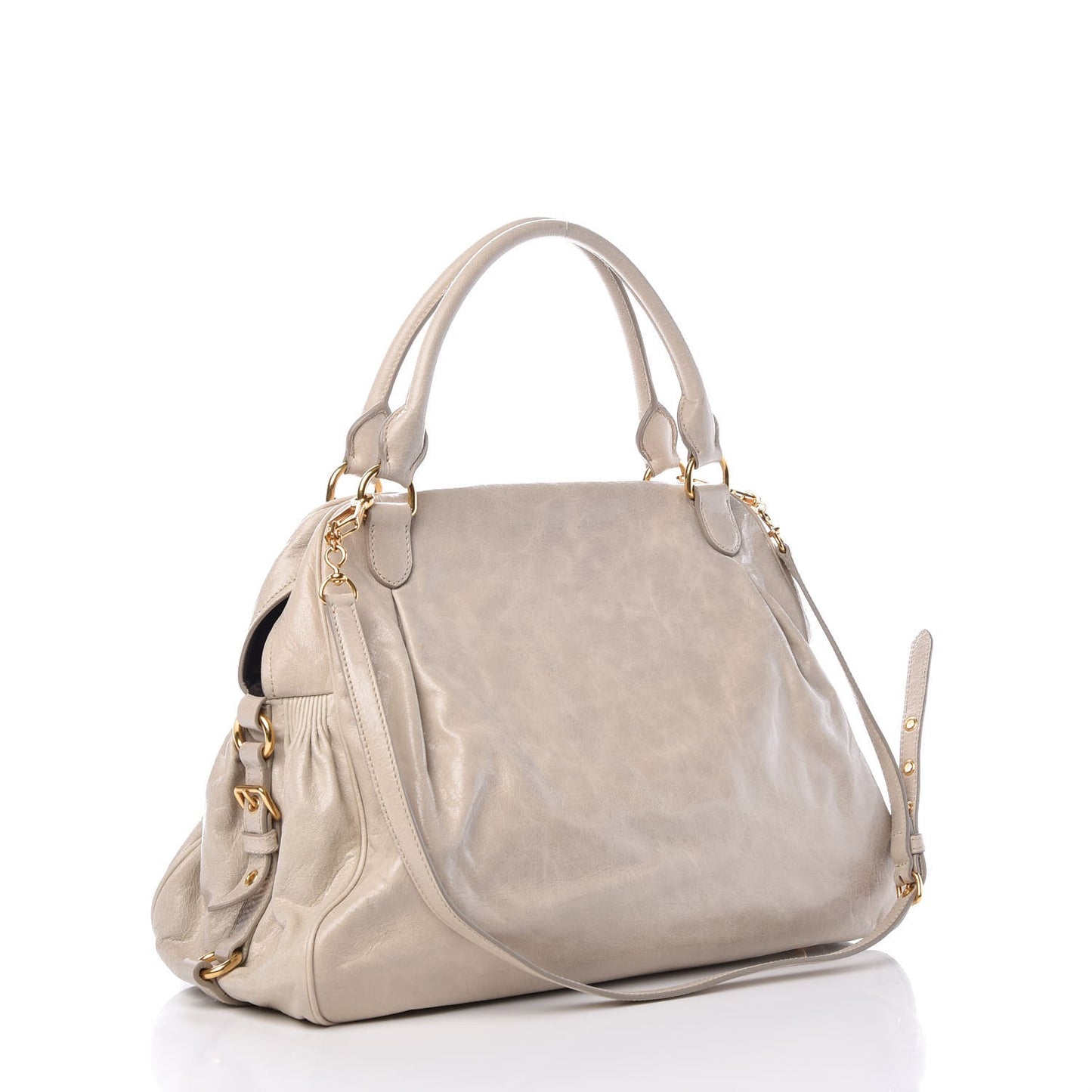 Nappa Medium Charm Satchel Agave
