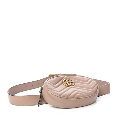Gucci Calfskin Matelasse GG Marmont Belt Bag 85 34 Porcelain Rose 3 of 10