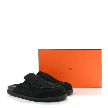Hermes Suede Calfskin Go Mules 41 Black 9 of 9