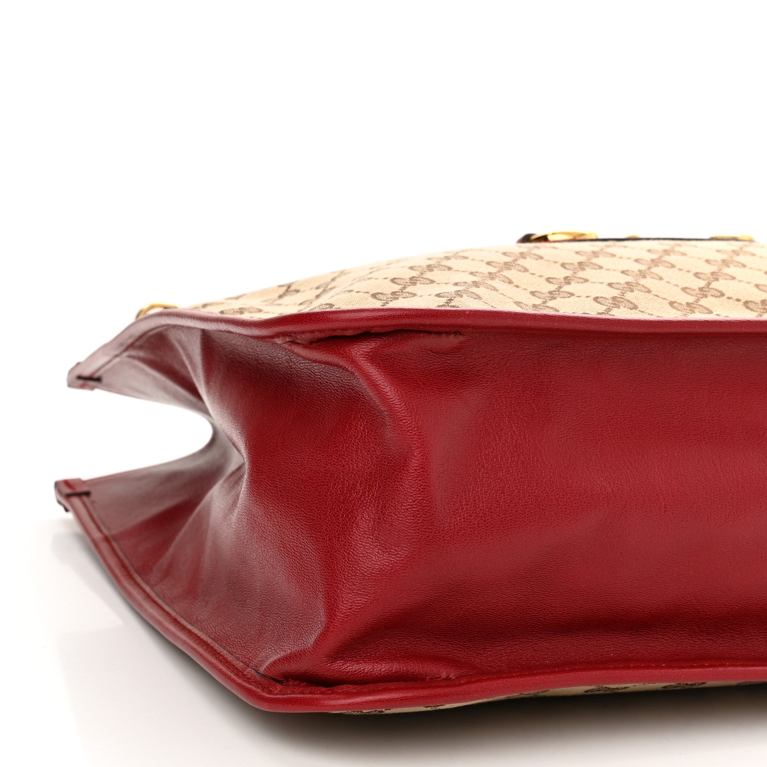 Gucci Monogram New Sakai Calfskin Lux Large Horsebit 1955 Tote Bag Beige Ebony New Cherry Red 9 of 11