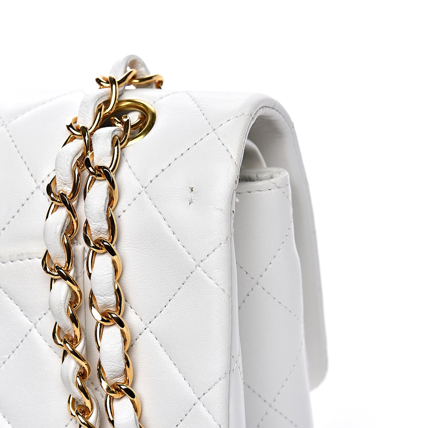 Chanel Lambskin Quilted Medium Double Flap White 13 of 18