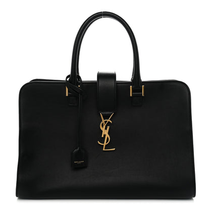 Saint Laurent Smooth Calfskin Medium Monogram Cabas Black 1 of 11