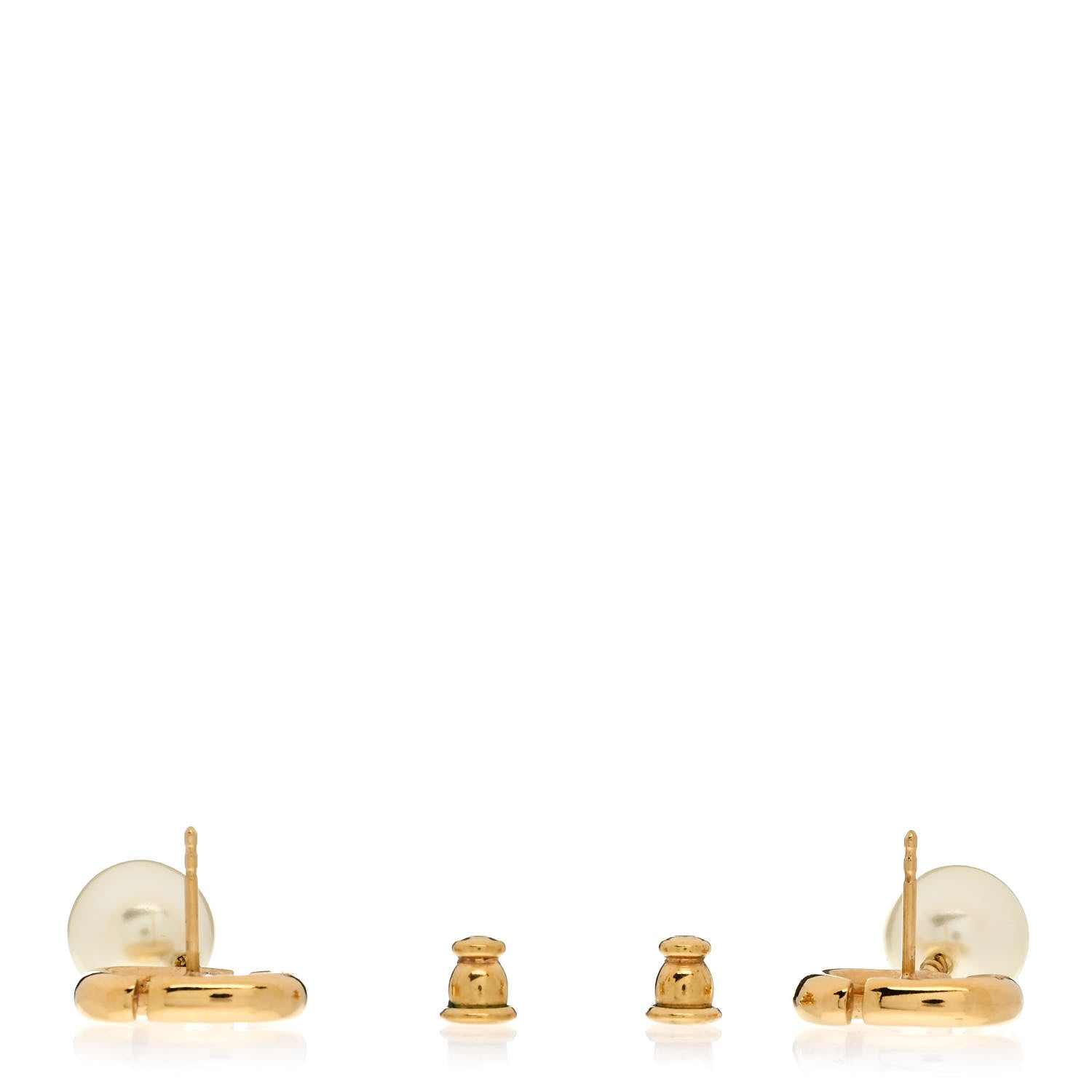 Christian Dior Pearl CD Earrings Gold 3 of 4