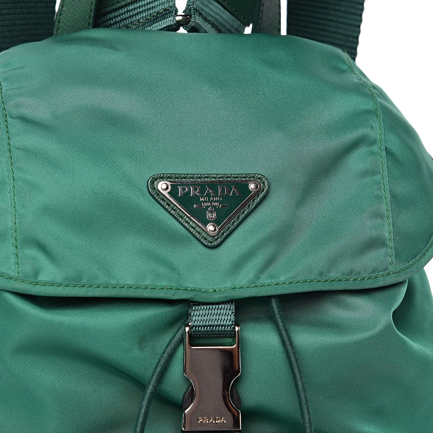Prada Tessuto Nylon Vela Saffiano Mini Single Snap Buckle Backpack Oleandro 10 of 10