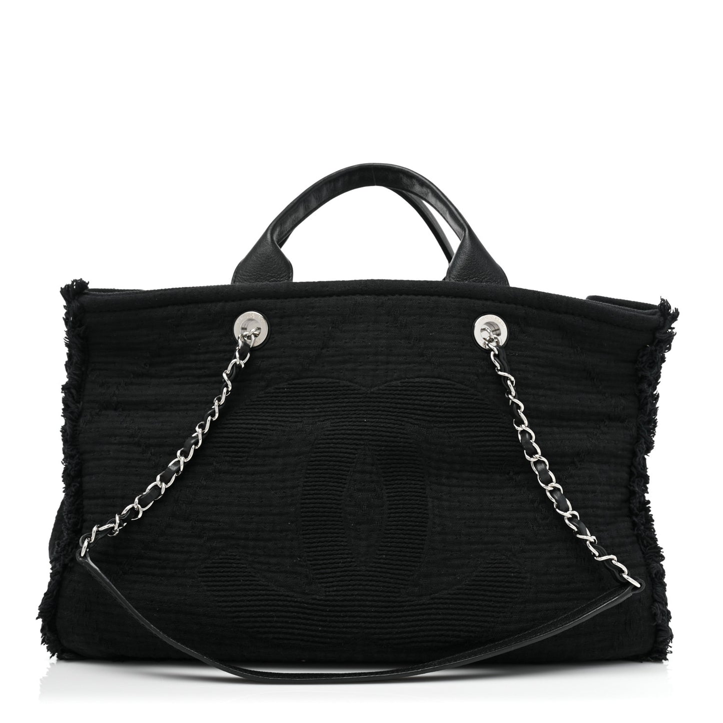 Canvas Large Double Face Shopping Tote Black
