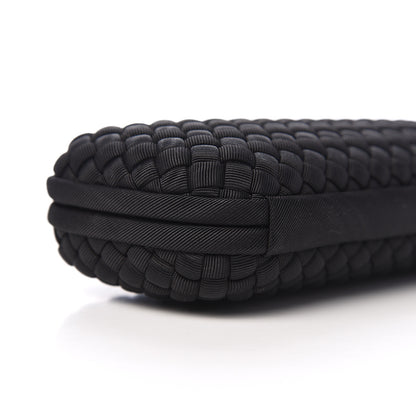 Bottega Veneta Silk Faille Intrecciato Knot Clutch Black 6 of 8