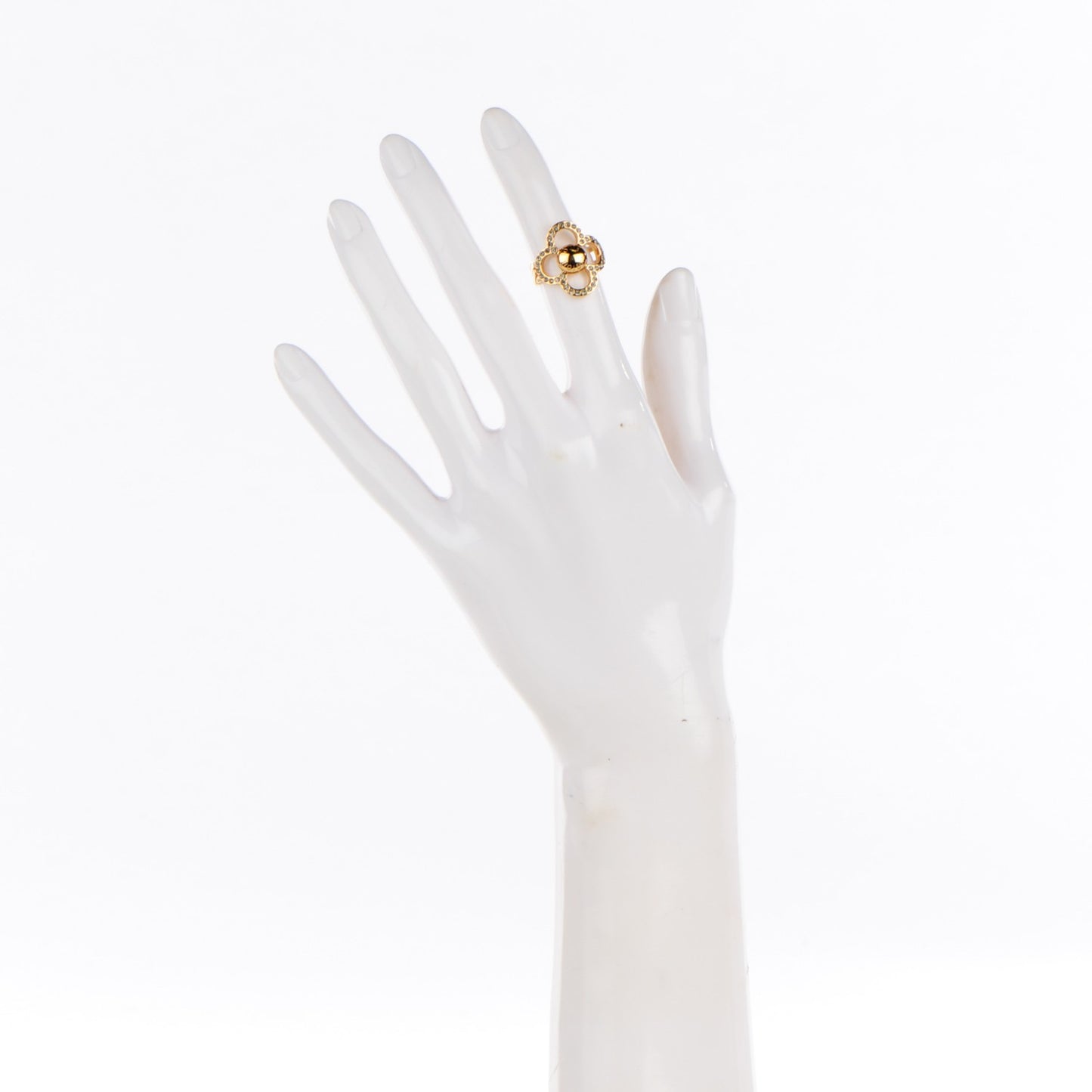 Strass Encrusted Flower Power Ring S