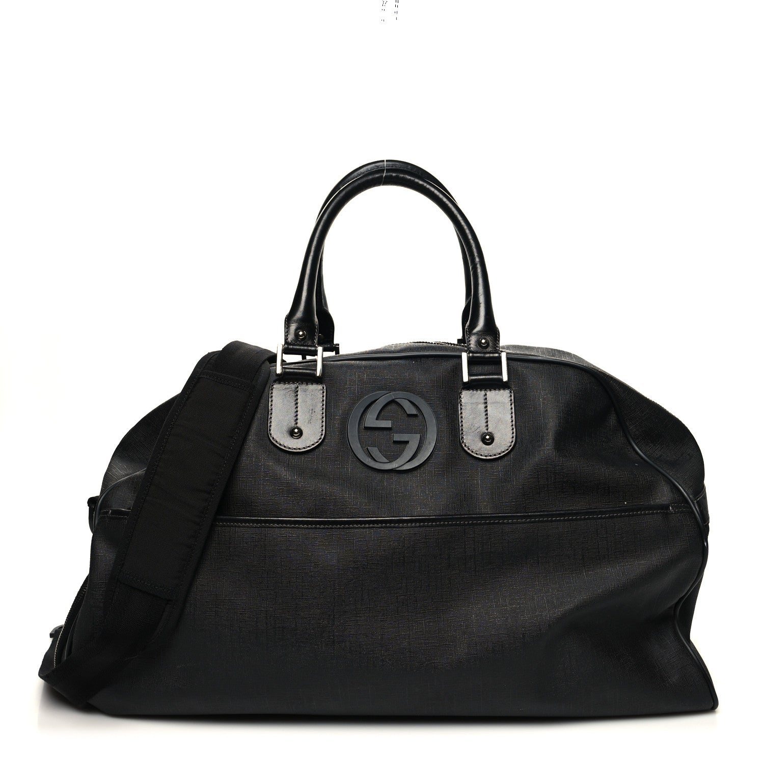Gucci Coated Canvas Interlocking G Duffle Bag Black 1 of 11
