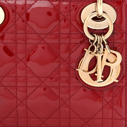 Christian Dior Patent Cannage Mini Lady Dior Red 8 of 11