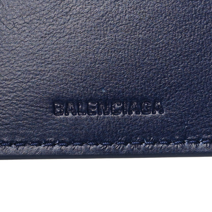 Balenciaga Grained Calfskin Men's Mini B Trifold Wallet Navy 6 of 7