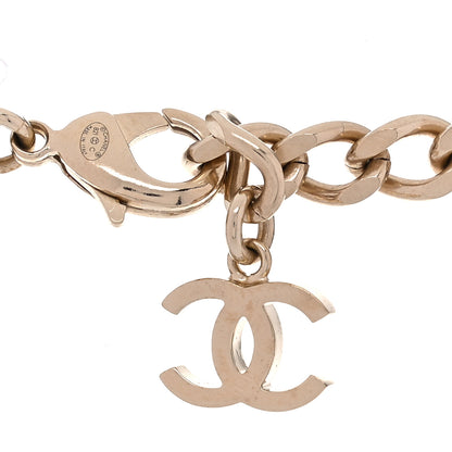 Chanel Crystal CC Chain Link Choker Necklace Gold 3 of 4