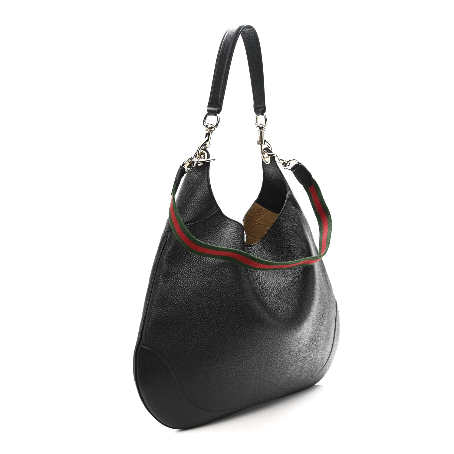 Gucci Soft Grained Calfskin Maxi B Hobo Black 4 of 11