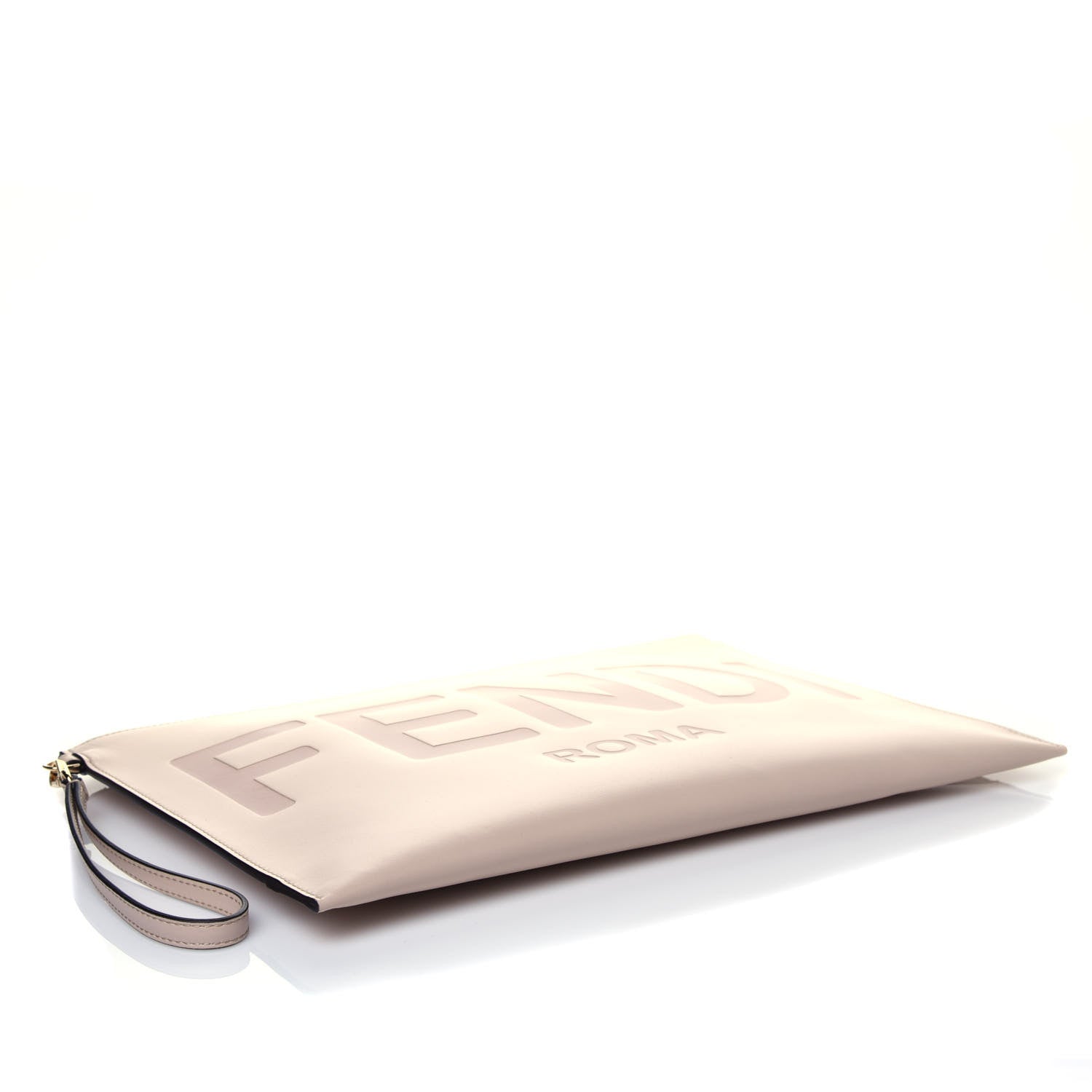 Fendi Vitello King Logo Embossed Large Flat Pouch Poudre 8 of 28