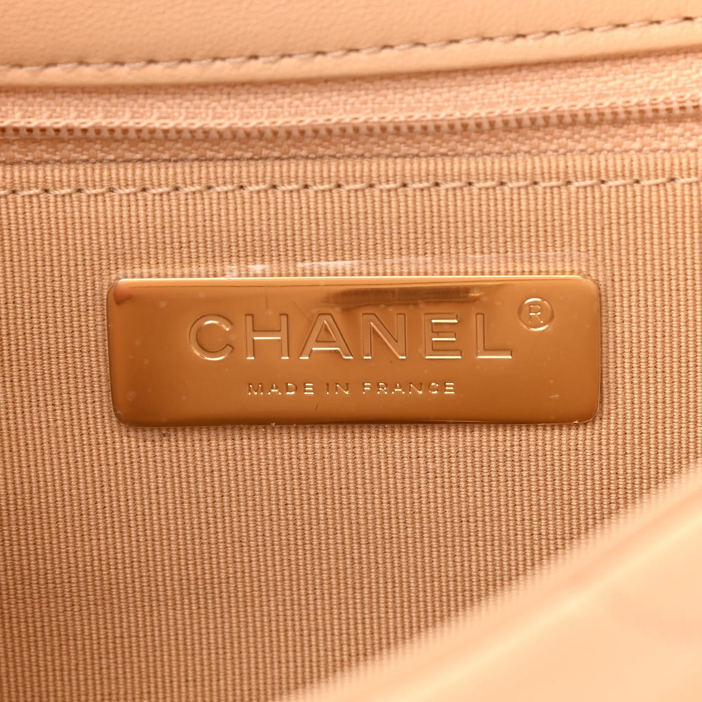 Lambskin Quilted Medium Chanel 19 Flap Dark Beige