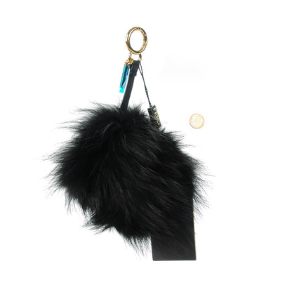 Fendi Fox Mink Rabbit Fur Vitello Flamingo Grimmy Monster Bag Bug Charm Black Giallo 2 of 7