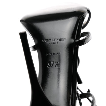 Saint Laurent Patent Cassandra 100 Ankle Strap Sandals 37.5 Black 8 of 13