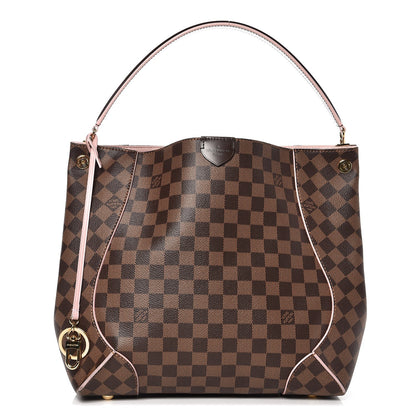 Louis Vuitton Damier Ebene Caissa Hobo Rose Ballerine 1 of 9