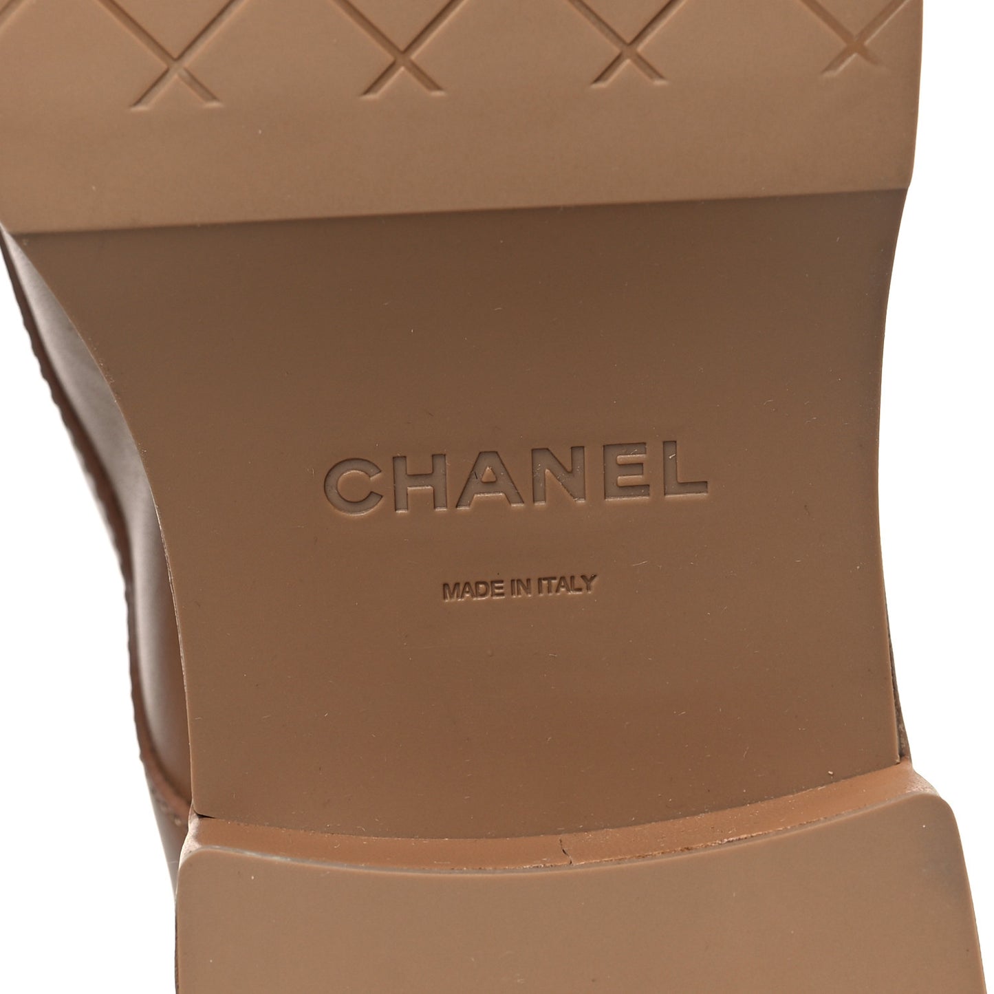 Calfskin Velvet CC Cap Toe Boots 40 Beige Black
