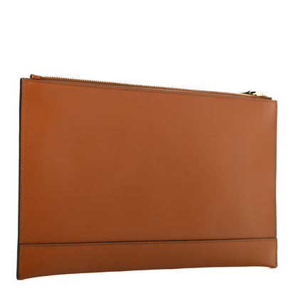 Fendi Vitello King Logo Embossed Medium Flat Pouch Cuoio 3 of 7