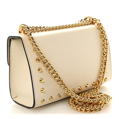 Gucci Calfskin Studded Small Padlock Shoulder Bag White 3 of 13