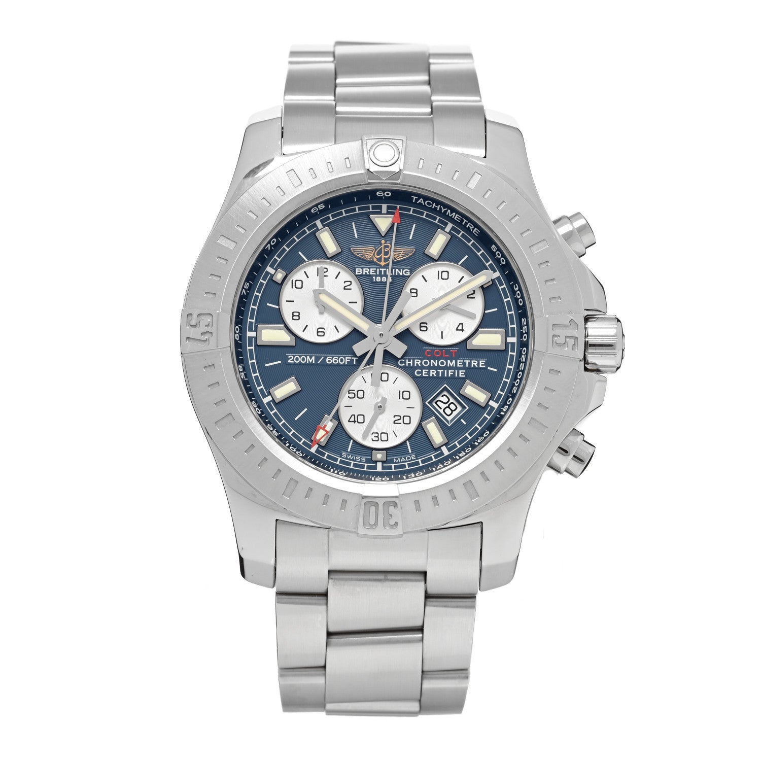 Breitling Stainless Steel 44mm Colt Chronograph Quartz Watch Blue A73388 1 of 4