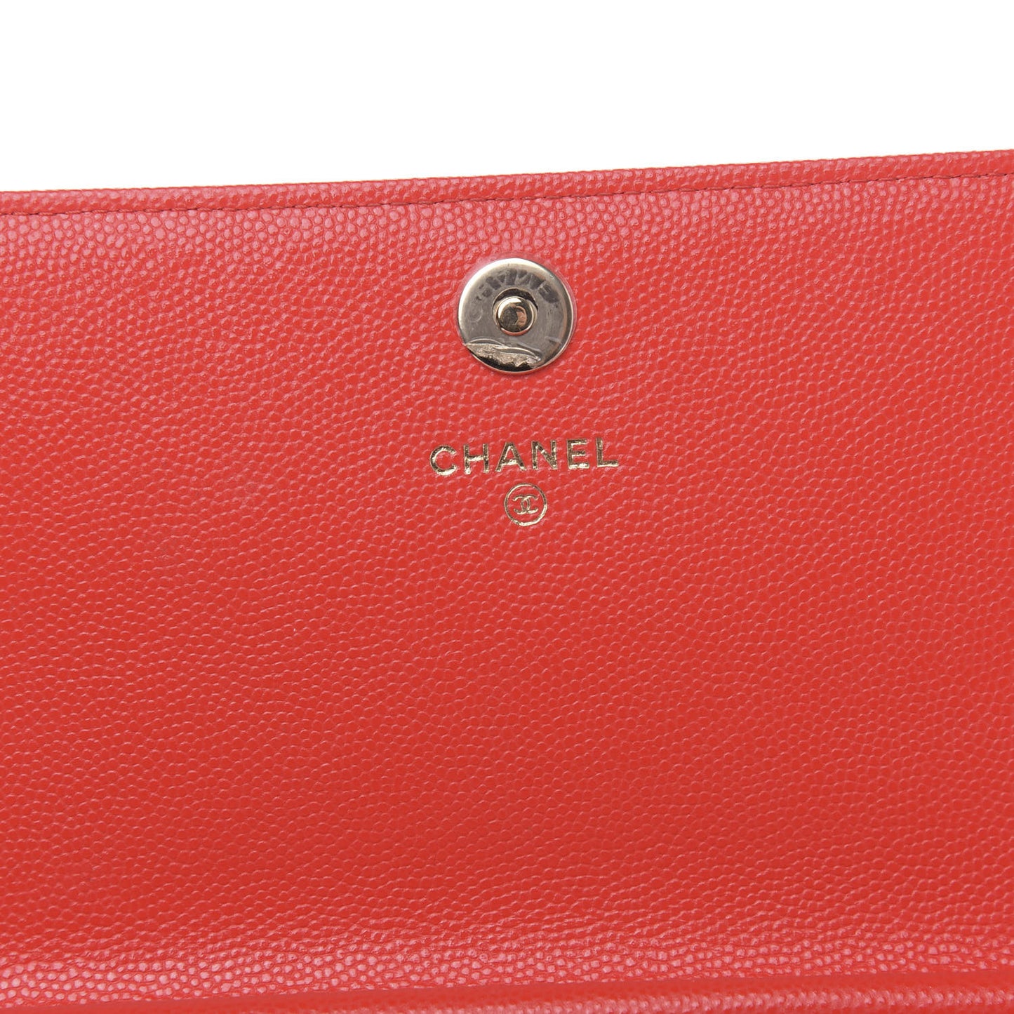 Caviar Quilted Square Wallet On Chain WOC Red