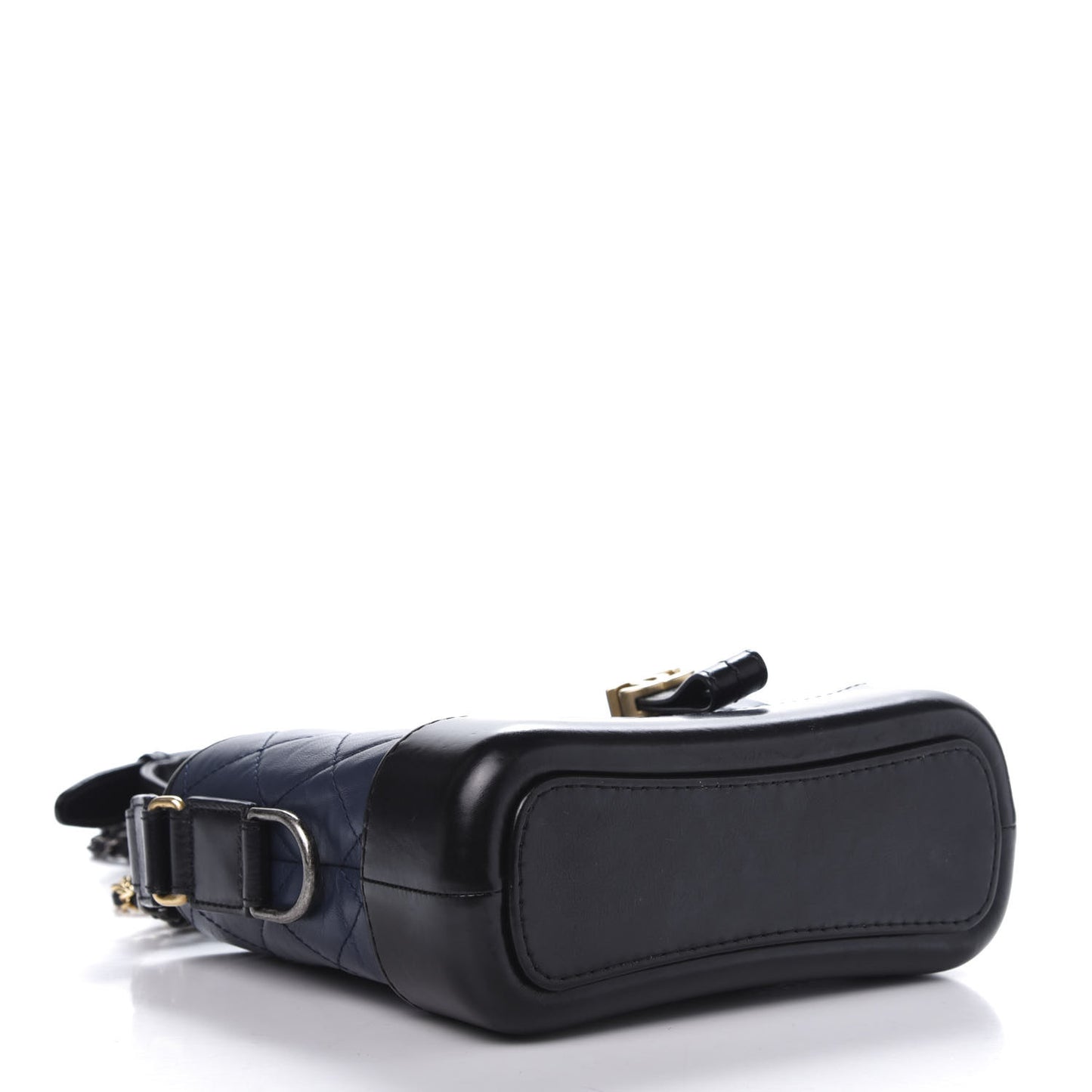 Aged Calfskin Quilted Small Gabrielle Hobo Navy Black