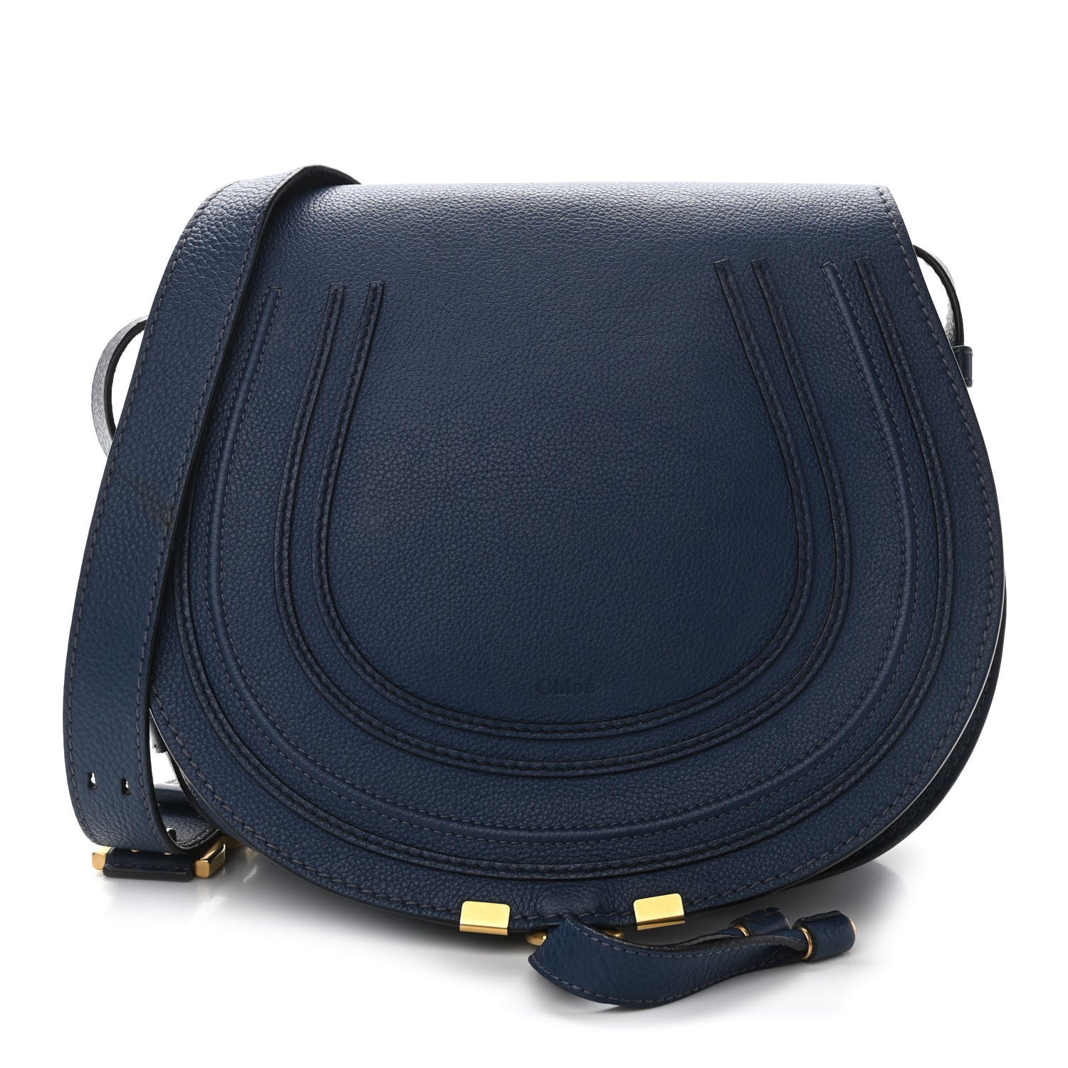 Chloe Calfskin Medium Marcie Round Crossbody Bag Royal Navy 1 of 9