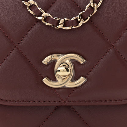 Chanel Lambskin Quilted Mini Trendy CC Clutch With Chain Burgundy 8 of 12