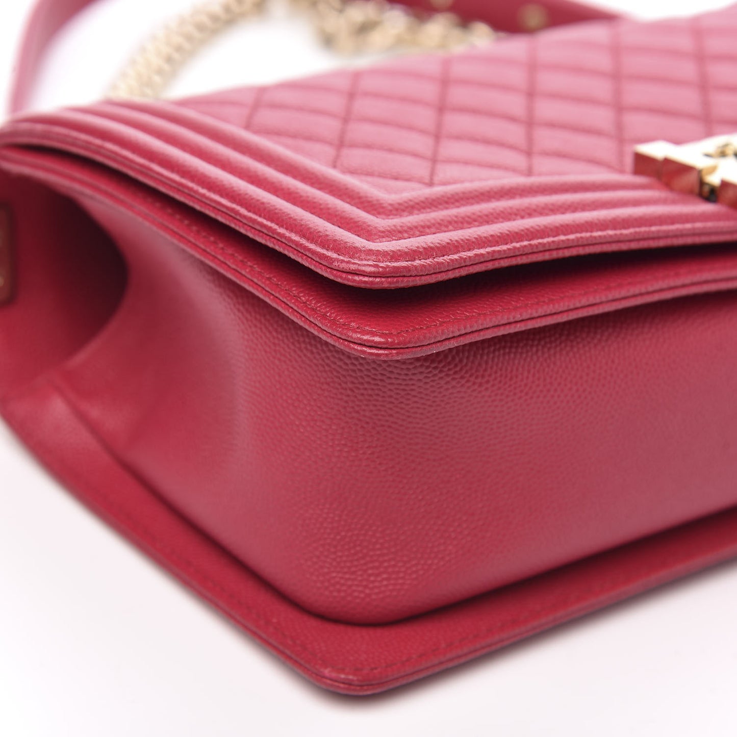 Caviar Quilted Medium Boy Flap Dark Pink