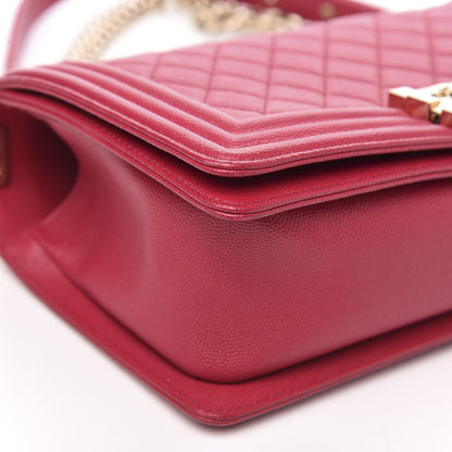 Chanel Caviar Quilted Medium Boy Flap Dark Pink 8 of 12