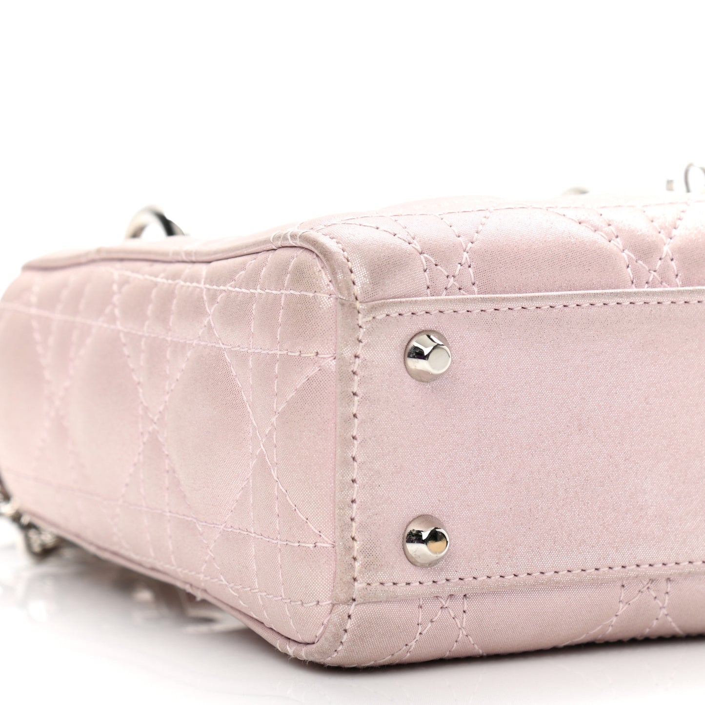 Metallic Lambskin Cannage Mini Lady Dior Lotus