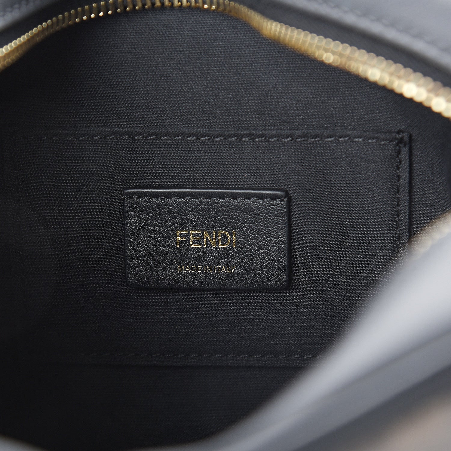 Fendi Glazed Fabric Vitello Century F is Fendi FF 1974 Stamp Patch Camera Case Mogano Panna Black 5 of 7