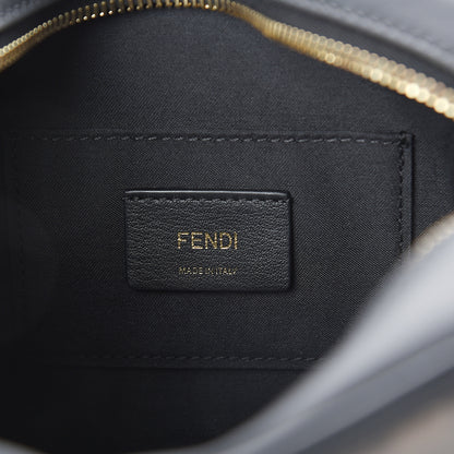 Fendi Glazed Fabric Vitello Century F is Fendi FF 1974 Stamp Patch Camera Case Mogano Panna Black 5 of 7