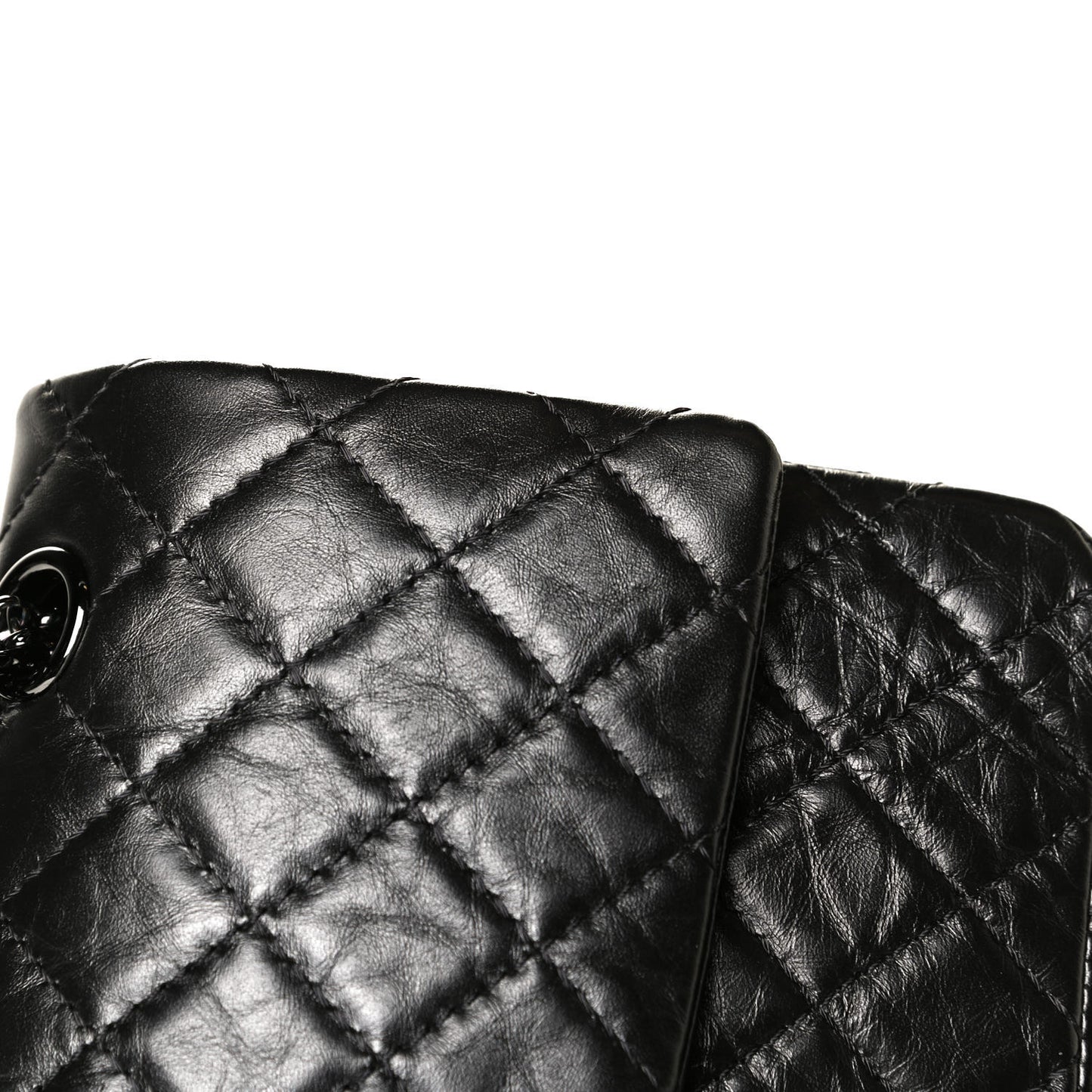 Aged Calfskin Quilted 2.55 Reissue 225 Flap So Black