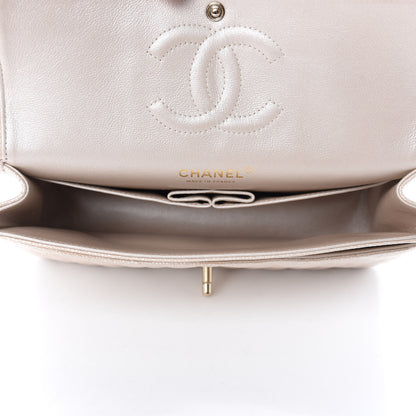 Chanel Pearly Caviar Quilted Medium Double Flap Light Beige 5 of 11