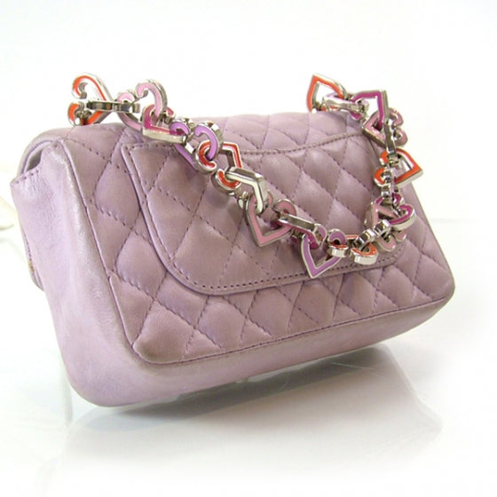 Lambskin Quilted Mini Valentine Flap Lilac