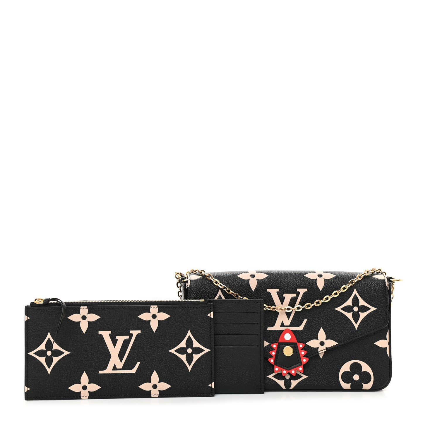 Empreinte Monogram Giant Crafty Pochette Felicie Black Crème
