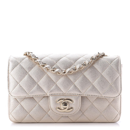Chanel Metallic Lambskin Quilted Mini Rectangular Flap Gold 1 of 10