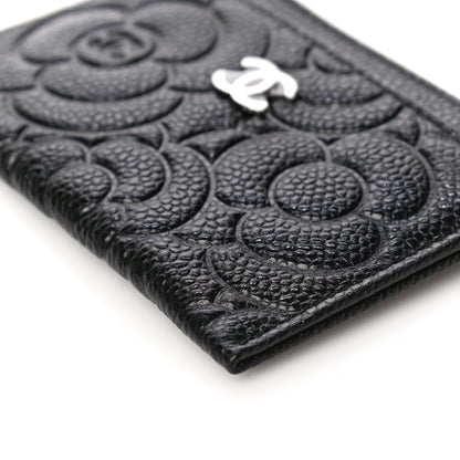 Chanel Caviar Camellia Embossed Card Holder Black 11 of 12