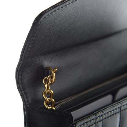 Gucci Calfskin Matelasse Mini Pearly GG Marmont Chain Wallet Black 11 of 14